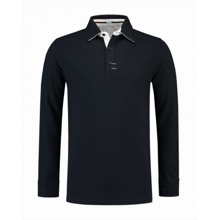 L&s polo contrast cot/elast ls for him - Topgiving