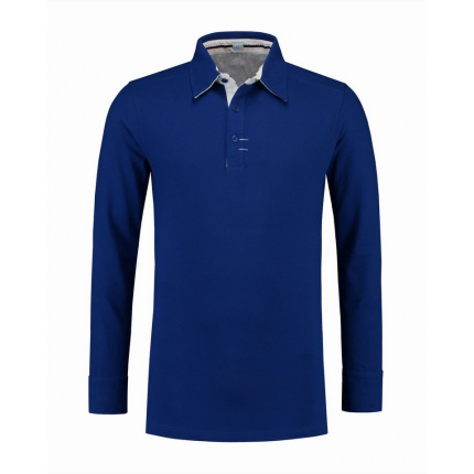L&s polo contrast cot/elast ls for him - Topgiving