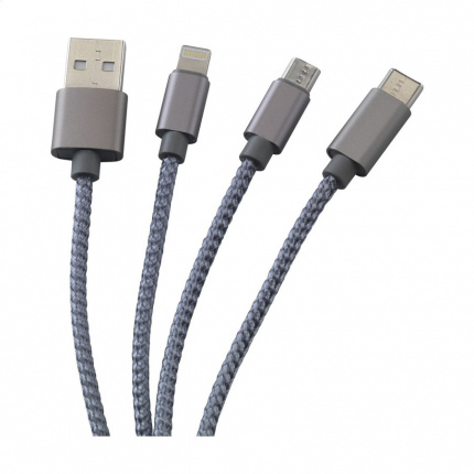 Braided cable 4-in-1 ladekabel - Topgiving