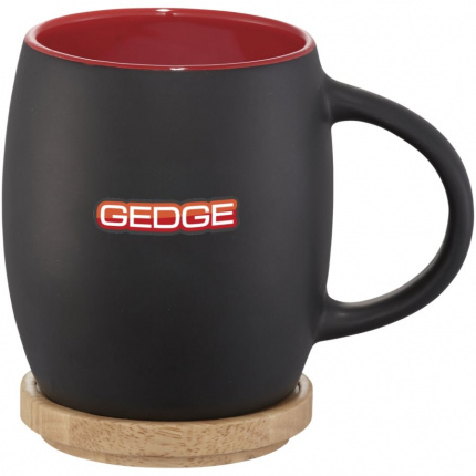 Hearth 400 ml Keramiktasse mit Holz Deckel & Untersetzer - Topgiving