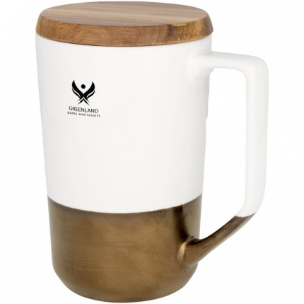 Tahoe 470 ml Keramikbecher mit Holzdeckel - Topgiving