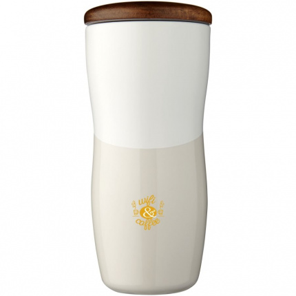 Reno 370 ml doppelwandiger Keramikbecher - Topgiving