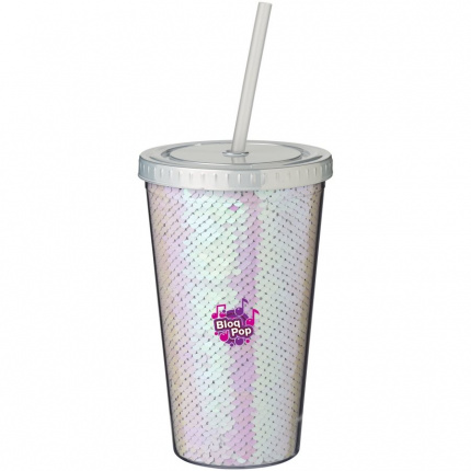 Festus 470 ml Becher mit Pailletten aus Acryl - Topgiving