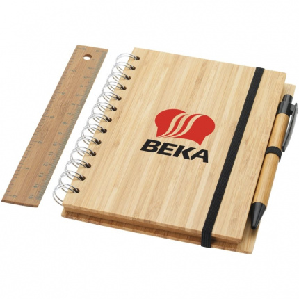 Franklin B6 Bambus Notizbuch mit Stift und Lineal - Topgiving