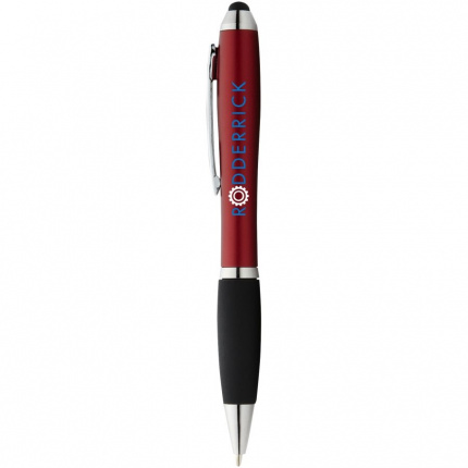 Nash Stylus bunter Kugelschreiber mit schwarzem Griff - Topgiving
