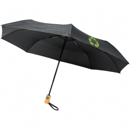 Bo 21 Inch Vollautomatik Kompaktregenschirm aus recyceltem PET-Kunststoff - Topgiving