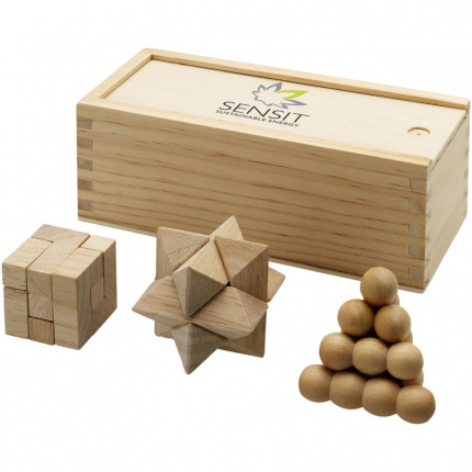 Brainiac 3-teiliges Denksportspiel aus Holz - Topgiving