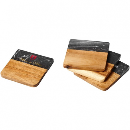 Harlow Untersetzer aus Marmor und Holz - Topgiving