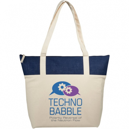 Jute Baumwoll Tragetasche mit Reißverschluss - Topgiving