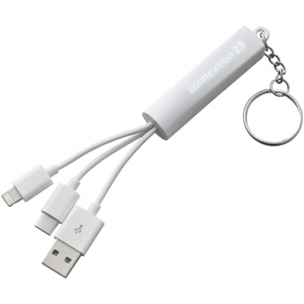 Route leuchtendes 3-in-1 Ladekabel mit Schlüsselanhänger - Topgiving