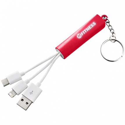 Route leuchtendes 3-in-1 Ladekabel mit Schlüsselanhänger - Topgiving