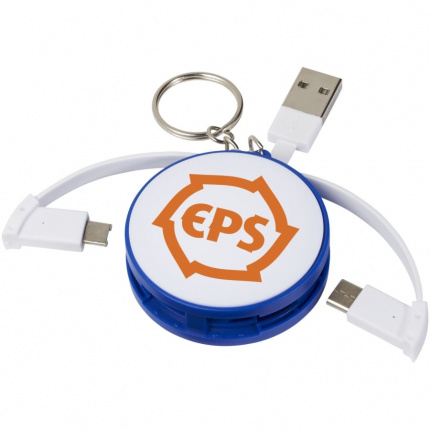 Wrap-around 3-in-1 Ladekabel mit Schlüsselring - Topgiving