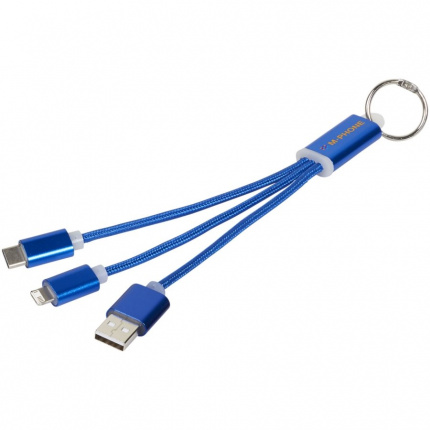 Metal 3-in-1 Ladekabel mit Schlüsselanhänger - Topgiving