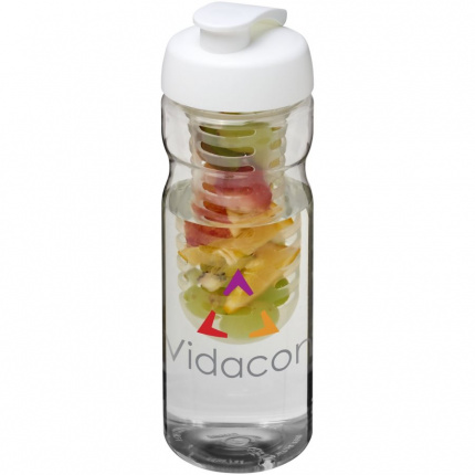 H2O Base 650 ml Sportflasche mit Klappdeckel und Infusor - Topgiving