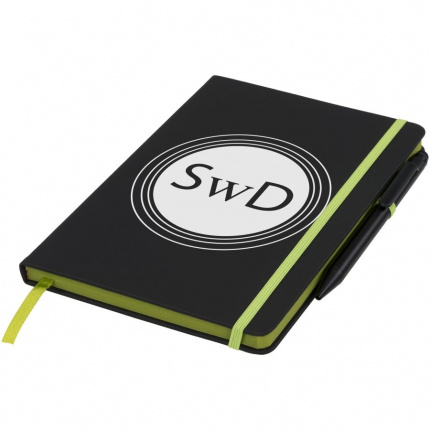 Noir Edge A5 Notizbuch mit farbigem Rand - Topgiving