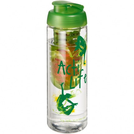 H2O Vibe 850 ml Flasche mit Klappdeckel und Infusor - Topgiving