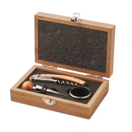 Wein-Set in Bambus-Box - Topgiving
