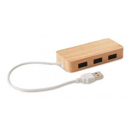 3 Port 2.0 USB Hub Bambus - Topgiving