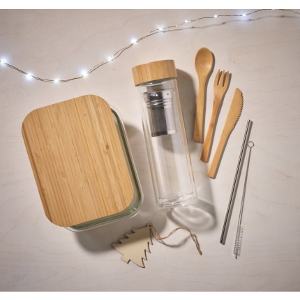 Lunchbox Glas mit Bambus - Topgiving