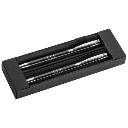 Schreibset mit kugelschreiber und druckbleistift aus metall - Topgiving
