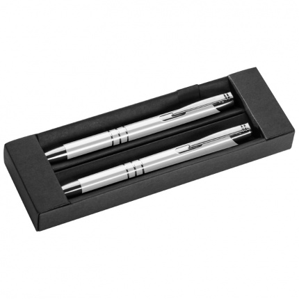Schreibset mit kugelschreiber und druckbleistift aus metall - Topgiving