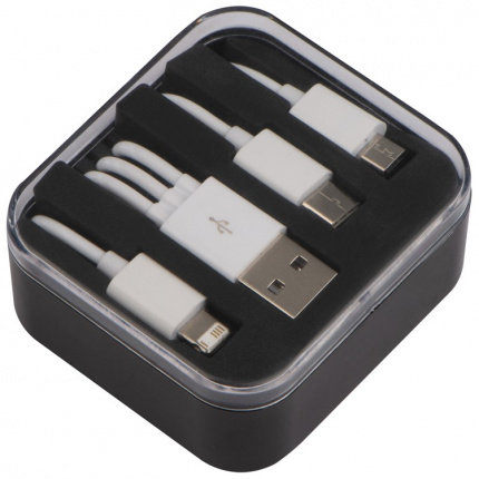 Kunststoffbox mit 3 in 1 usb-ladekabel - Topgiving