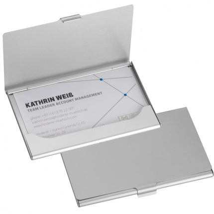 Visitenkartenetui aus aluminium, matt gebürstet - Topgiving