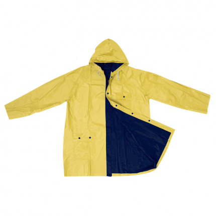 Zweifarbige phthalatfreie wende-regenjacke aus pvc - Topgiving