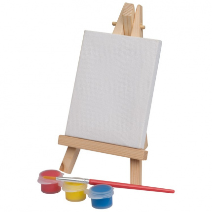 Mini staffelei zum anmalen mit 3 acrylfarben - Topgiving