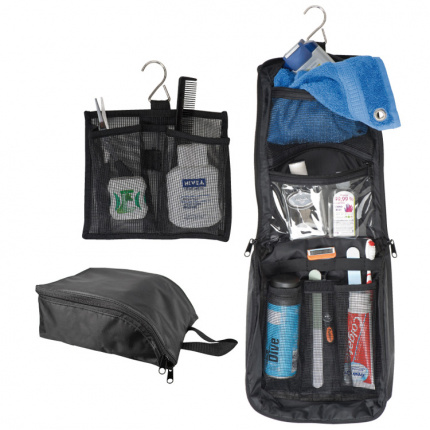 Hochwertige kulturtasche aus polyester mit metallhaken - Topgiving