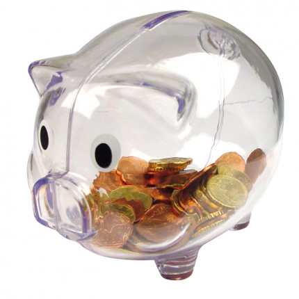 Transparentes sparschwein - Topgiving
