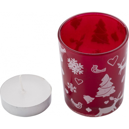 Teelichthalter 'x-mas' aus farbigem glas - Topgiving