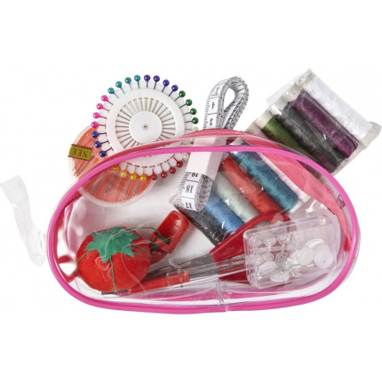 Nähset 'all in one' in transparenter pvc-tasche - Topgiving