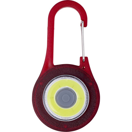 2-in-1 karabinerhaken 'reflect' mit led-licht aus kunststoff - Topgiving
