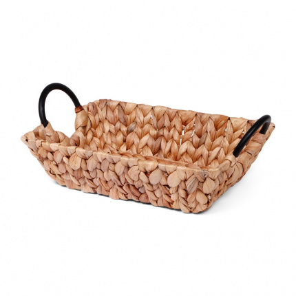 Senza rectangle hyacinth tray with handles - Topgiving
