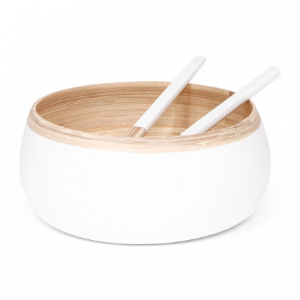 Senza bamboo salad bowl + couvert - Topgiving