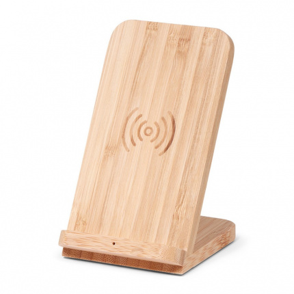 Brainz wireless charger stand bamboo - Topgiving