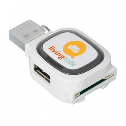 Usb-hub mit 2 anschlüssen und speicherkartenlesegerät - Topgiving