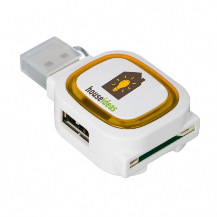 Usb-hub mit 2 anschlüssen und speicherkartenlesegerät - Topgiving