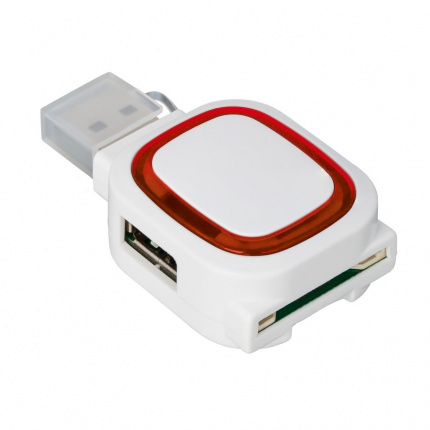 Usb-hub mit 2 anschlüssen und speicherkartenlesegerät - Topgiving