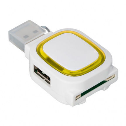 Usb-hub mit 2 anschlüssen und speicherkartenlesegerät - Topgiving